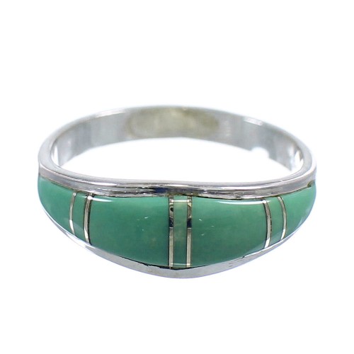 Southwest Turquoise And Authentic Sterling Silver Jewelry Ring Size 6-1/4 WX58877