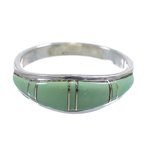 Genuine Sterling Silver Turquoise Inlay Southwest Jewelry Ring Size 6 WX58914