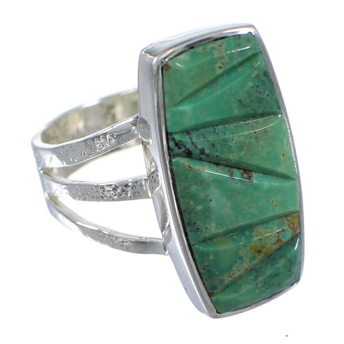 Southwest Turquoise And Authentic Sterling Silver Jewelry Ring Size 5-1/4 VX57359