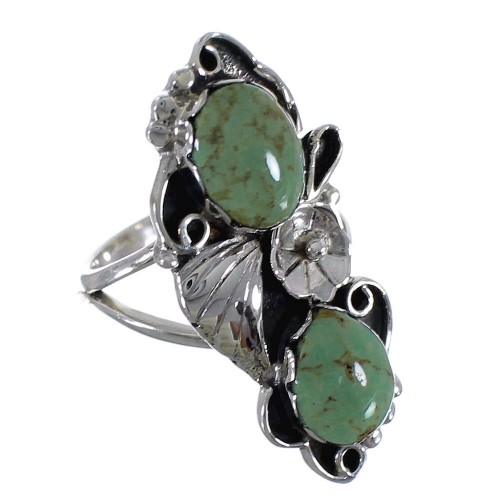 Authentic Sterling Silver Turquoise Flower Ring Size 4-3/4 RX60183