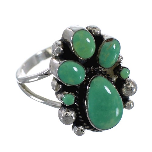 Southwest Turquoise Sterling Silver Ring Size 4-3/4 RX60380