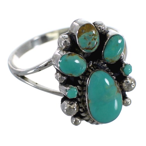 Sterling Silver Southwest Turquoise Ring Size 8-1/2 RX60403