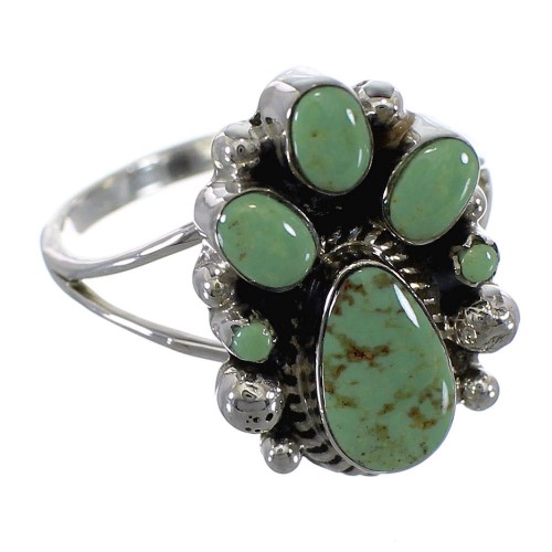 Authentic Sterling Silver Southwestern Turquoise Ring Size 7-3/4 RX60412