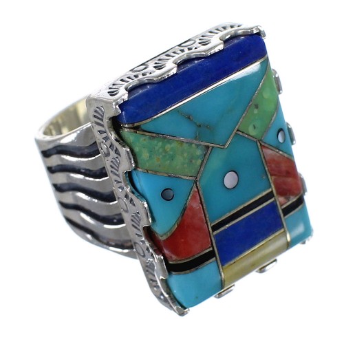 Silver Multicolor Southwest Ring Size 7 YX76165