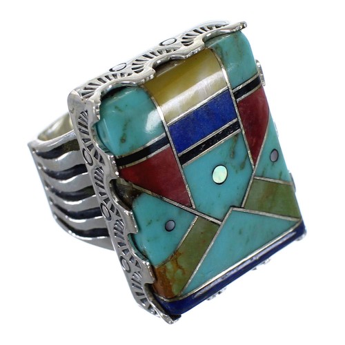 Sterling Silver Multicolor Southwest Ring Size 5-1/2 YX76170