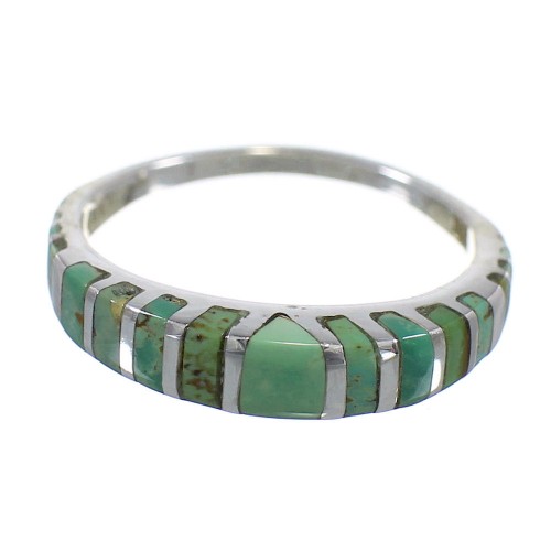 Turquoise Inlay Sterling Silver Jewelry Ring Size 6-3/4 AX80068