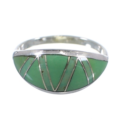 Southwestern Turquoise Silver Ring Size 5-1/4 YX79603