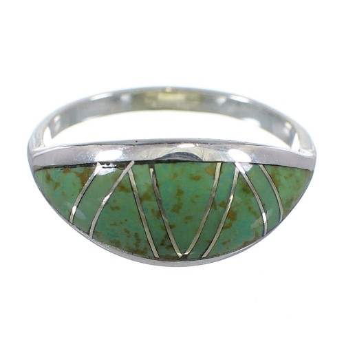 Southwestern Silver Turquoise Ring Size 6-1/2 YX79616