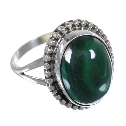 Sterling Silver Southwest Malachite Ring Size 6-1/4 RX63104