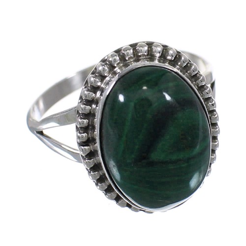 Southwestern Malachite Sterling Silver Ring Size 6-1/4 RX63110