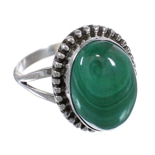 Southwestern Malachite Genuine Sterling Silver Ring Size 6-1/2 RX63140