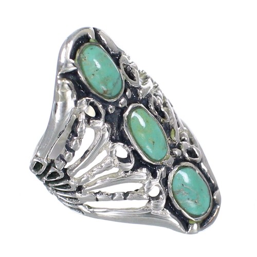 Turquoise Genuine Sterling Silver Jewelry Ring Size 5-3/4 VX62371