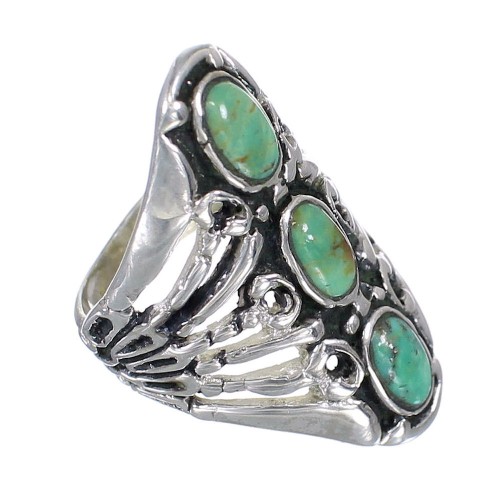 Turquoise Jewelry Genuine Sterling Silver Southwest Ring Size 6 VX62377