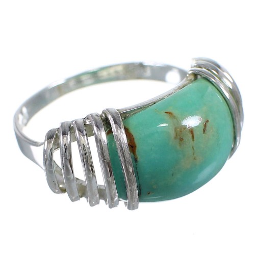 Southwestern Turquoise Authentic Sterling Silver Ring Size 8-3/4 RX80918