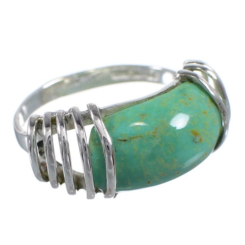 Genuine Sterling Silver And Turquoise Ring Size 6 RX80990
