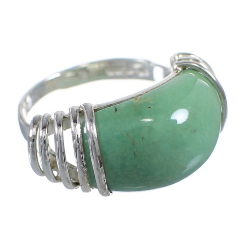 Southwest Turquoise Sterling Silver Ring Size 7-1/2 RX81002