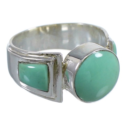 Genuine Sterling Silver And Turquoise Ring Size 8 RX81077