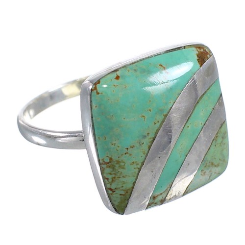 Genuine Sterling Silver Turquoise Southwest Ring Size 8-1/4 RX81122