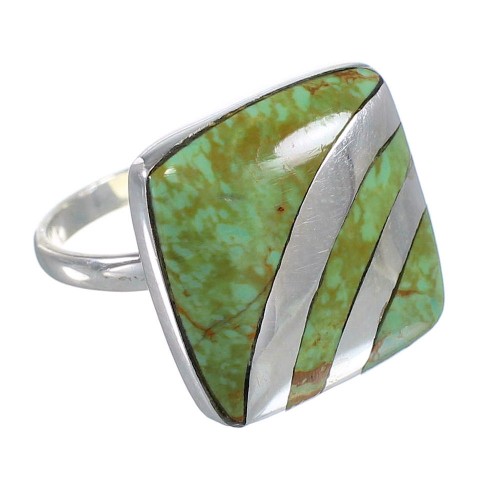 Southwest Turquoise Authentic Sterling Silver Ring Size 7-3/4 RX81148