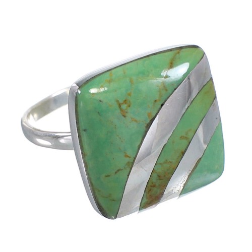 Turquoise And Genuine Sterling Silver Ring Size 8-1/4 RX81162