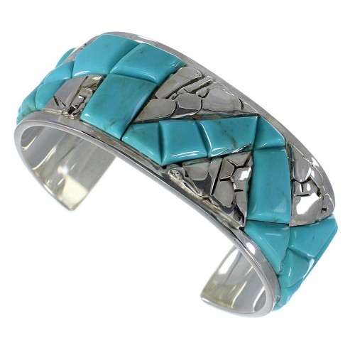 Southwest Genuine Sterling Silver And Turquoise High Quality Bracelet VX60813