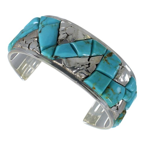 Southwest Authentic Sterling Silver And Turquoise High Quality Bracelet VX60816