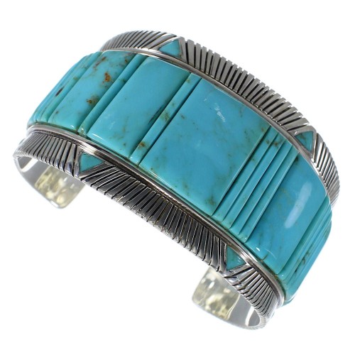 Authentic Sterling Silver Turquoise Southwest Heavy Bracelet VX60822