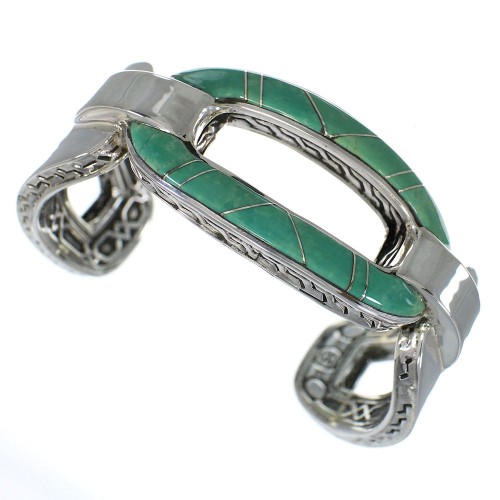 Authentic Sterling Silver Turquoise Sturdy Bracelet VX60719