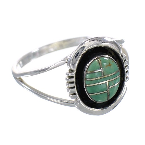 Sterling Silver And Southwest Turquoise Ring Size 6-3/4 RX60138