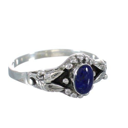 Lapis Authentic Sterling Silver Leaf Southwest Ring Size 7-1/4 WX61692