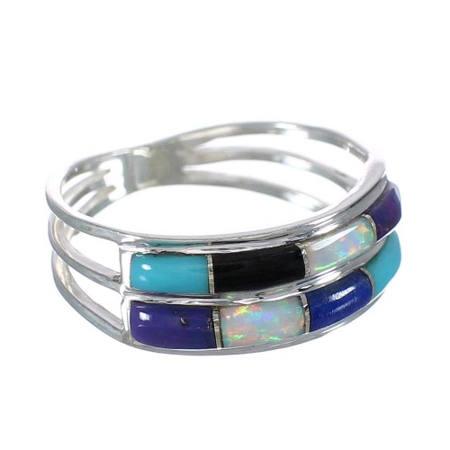 Multicolor Genuine Sterling Silver Jewelry Ring Size 4-3/4 MX60327