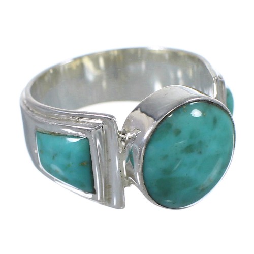 Turquoise Genuine Sterling Silver Southwest Ring Size 7-1/4 QX79229