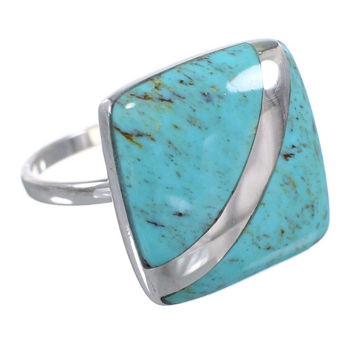 Sterling Silver Turquoise Ring Size 8-1/4 AX79537