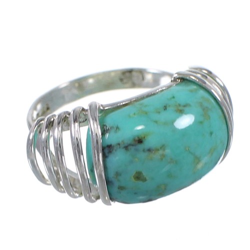 Sterling Silver Southwestern Turquoise Jewelry Ring Size 5-1/2 QX79391