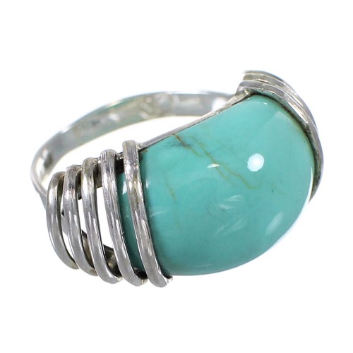 Southwest Silver Turquoise Jewelry Ring Size 4-3/4 QX79401