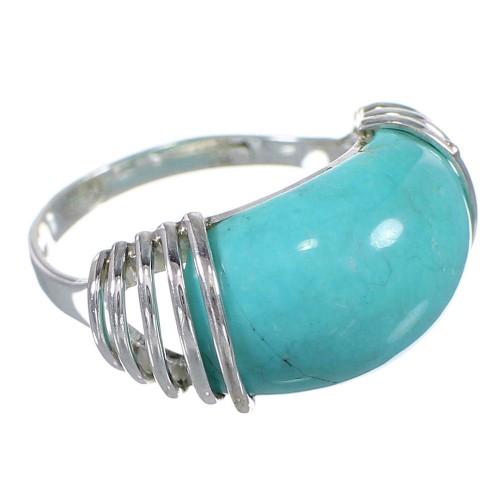 Authentic Sterling Silver Turquoise Southwest Jewelry Ring Size 6 QX79458