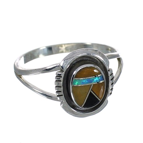 Multicolor Authentic Sterling Silver Ring Size 7-1/4 VX62234