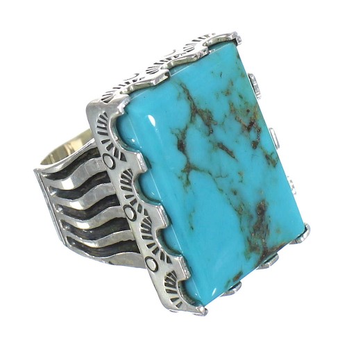 Southwest Genuine Sterling Silver And Turquoise Jewelry Ring Size 5-3/4 WX62065