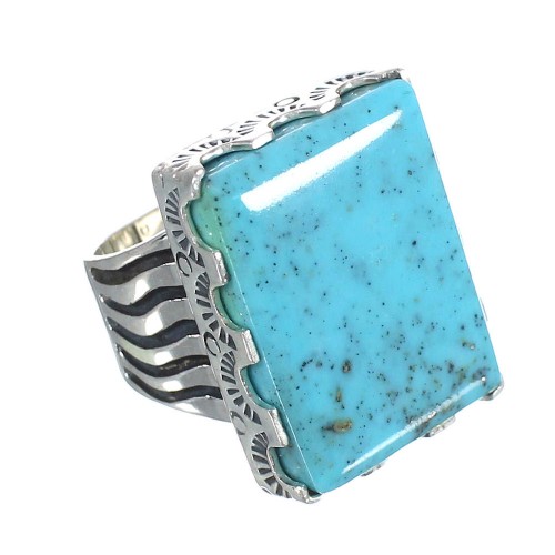 Genuine Sterling Silver And Turquoise Southwest Ring Size 4-3/4 WX62151