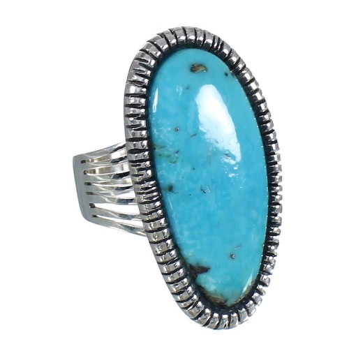 Southwestern Jewelry Turquoise And Genuine Sterling Silver Ring Size 5-3/4 WX62208