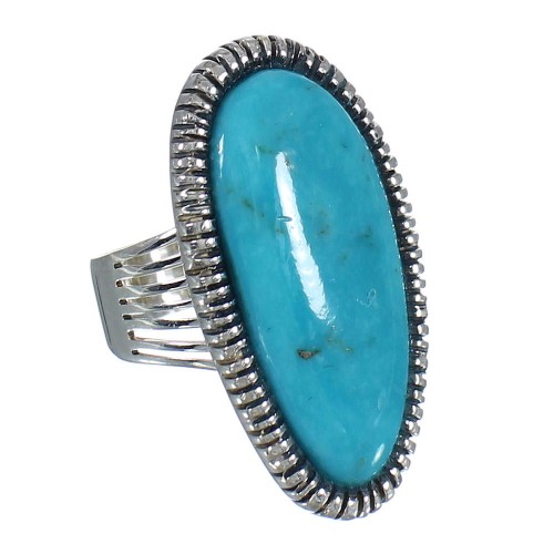 Southwest Turquoise And Sterling Silver Jewelry Ring Size 4-3/4 WX62214