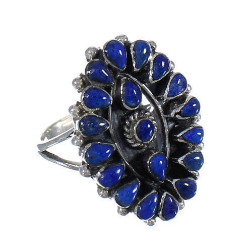 Southwest Sterling Silver Lapis Jewelry Ring Size 5-3/4 VX61147