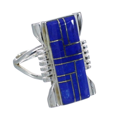 Sterling Silver Lapis Inlay Ring Size 5-1/4 VX61337