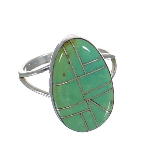 Turquoise Southwest Sterling Silver Ring Size 7-1/4 MX62054