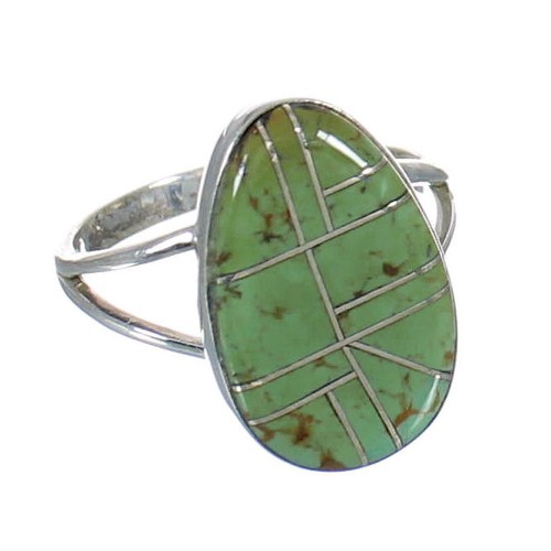 Genuine Sterling Silver Turquoise Inlay Jewelry Ring Size 6-1/2 MX62068