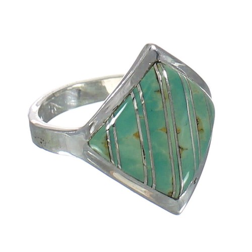 Sterling Silver Southwest Turquoise Inlay Ring Size 5-1/4 MX62212