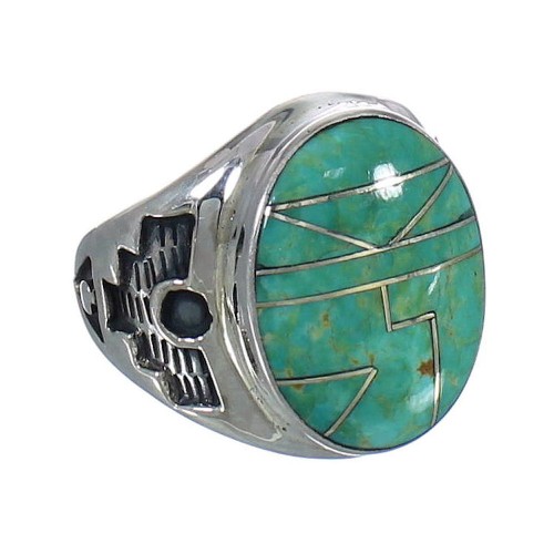 Southwest Turquoise Authentic Sterling Silver Jewelry Ring Size 12-1/4 QX80676