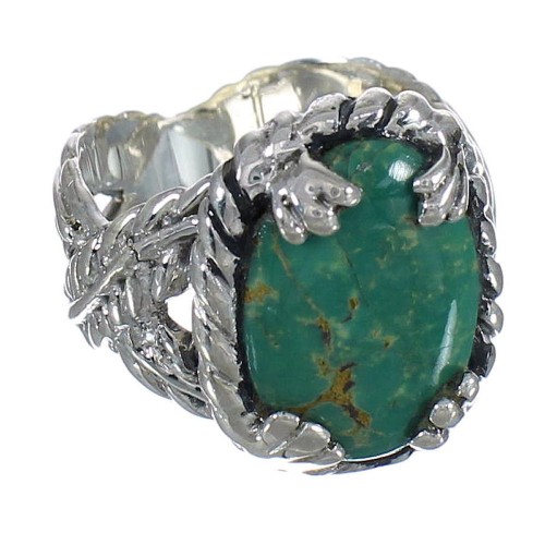 Turquoise And Genuine Sterling Silver Southwest Ring Size 6-1/2 WX80743