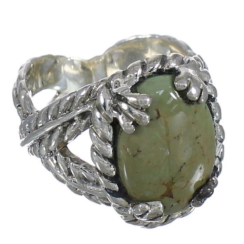 Turquoise Southwest Authentic Sterling Siver Ring Size 7-3/4 WX80793