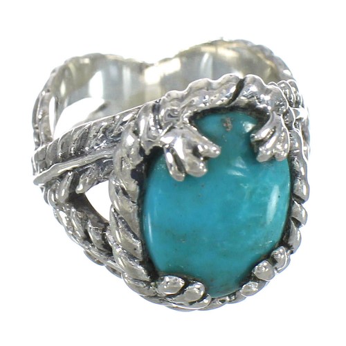 Southwest Turquoise And Sterling Silver Ring Size 7-1/2 RX62020